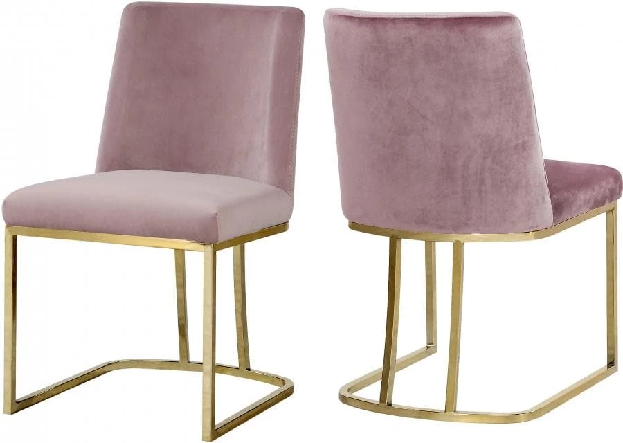 Meridian Furniture Heidi Velvet Dining Chair Set Of 2 Dining Room