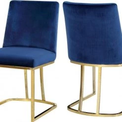 Meridian Furniture Heidi Velvet Dining Chair Set Of 2 Dining Room