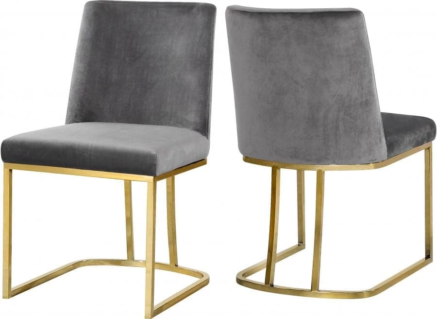 Meridian Furniture Heidi Velvet Dining Chair Set Of 2 Dining Room