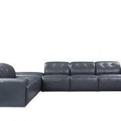 VIG Divani Casa Grafton - Modern Blue Leather Sectional Sofa By Hollywood Glam