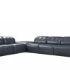 VIG Divani Casa Grafton - Modern Blue Leather Sectional Sofa By Hollywood Glam