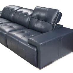 VIG Divani Casa Grafton - Modern Blue Leather Sectional Sofa By Hollywood Glam