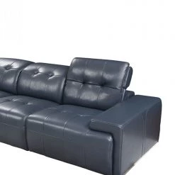 VIG Divani Casa Grafton - Modern Blue Leather Sectional Sofa By Hollywood Glam