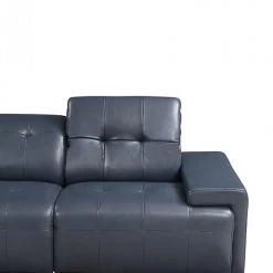 VIG Divani Casa Grafton - Modern Blue Leather Sectional Sofa By Hollywood Glam