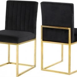 Meridian Furniture Giselle Velvet Dining Chair Set Of 2 Dining Room