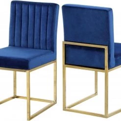 Meridian Furniture Giselle Velvet Dining Chair Set Of 2 Dining Room