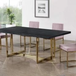 Meridian Furniture Giselle Velvet Dining Chair Set Of 2 Dining Room