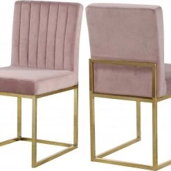 Meridian Furniture Giselle Velvet Dining Chair Set Of 2 Dining Room