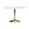 Coaster Mero 50inch Round Dining Table Marble & Gold Dining Room