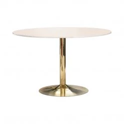 Coaster Mero 50inch Round Dining Table Marble & Gold Dining Room
