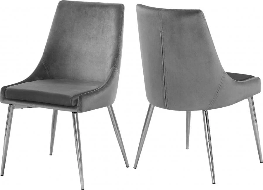 Meridian Furniture Karina Velvet Dining Chair Set Of 2