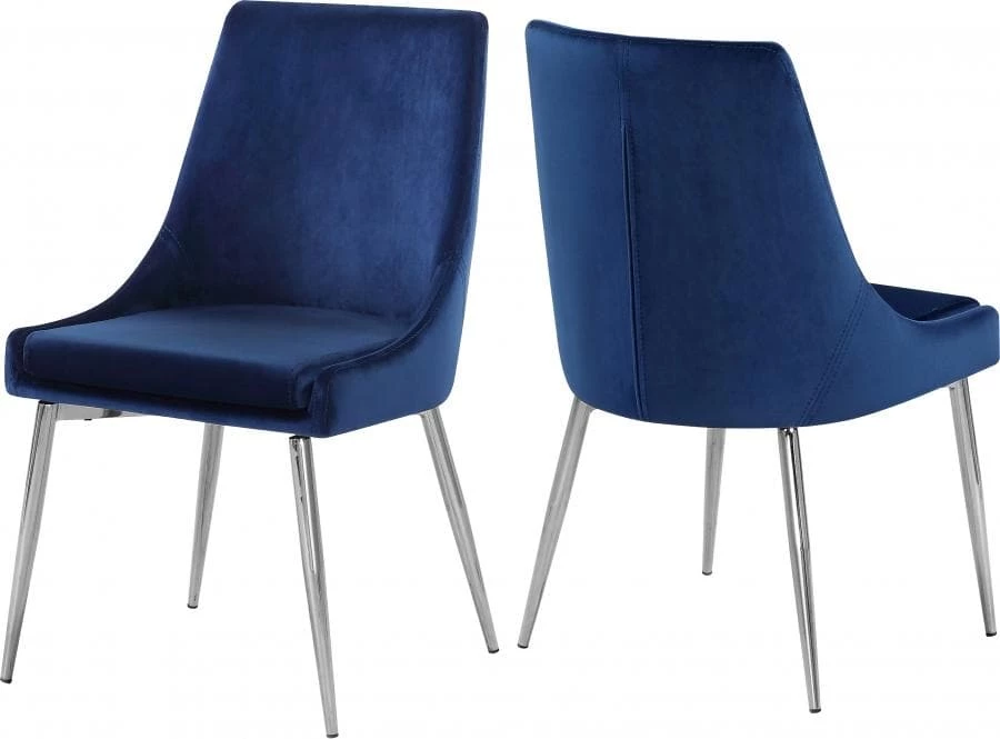 Meridian Furniture Karina Velvet Dining Chair Set Of 2