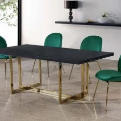 Meridian Furniture Paris Velvet Dining Chair Gold Frame (set Of 2) Dining Room