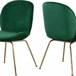 Meridian Furniture Paris Velvet Dining Chair Gold Frame (set Of 2) Dining Room