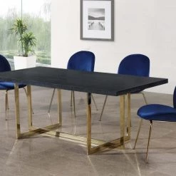 Meridian Furniture Paris Velvet Dining Chair Gold Frame (set Of 2) Dining Room