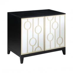 Coaster Living Room Benny Mirrored Cabinet Black & Gold
