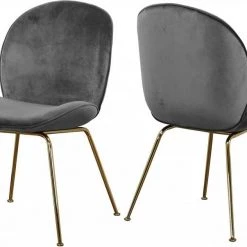 Meridian Furniture Paris Velvet Dining Chair Gold Frame (set Of 2) Dining Room