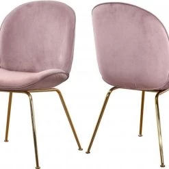 Meridian Furniture Paris Velvet Dining Chair Gold Frame (set Of 2) Dining Room