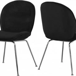 Meridian Furniture Dining Room Paris Velvet Dining Chair Set Of 2