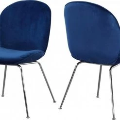 Meridian Furniture Dining Room Paris Velvet Dining Chair Set Of 2