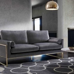 Meridian Furniture Mila Velvet Sofa Living Room