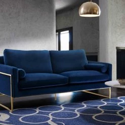 Meridian Furniture Mila Velvet Sofa Living Room