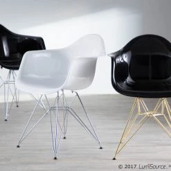 Lumisource Neo Flair Chair Black Silver Dining Room