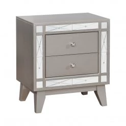 Coaster Bedroom Leighton Mirrored 2 Drawer Nightstand