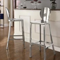 Meridian Furniture Maddox Stainless Steel Bar Stool
