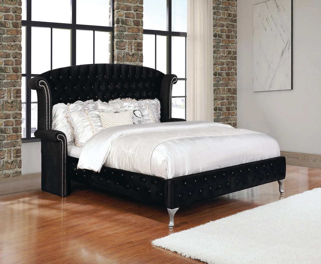 Coaster Bedroom Deanna Tufted Upholstered Bed Black