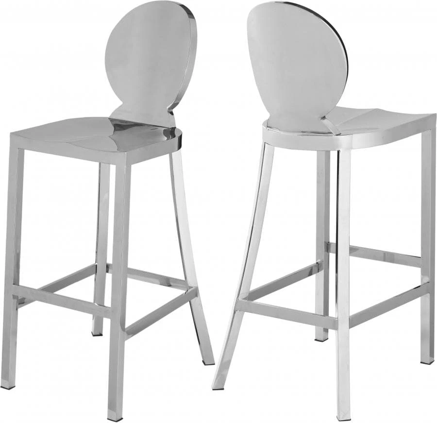 Meridian Furniture Maddox Stainless Steel Bar Stool