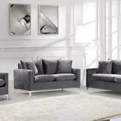 Meridian Furniture Living Room Naomi Velvet Sofa