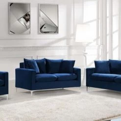 Meridian Furniture Living Room Naomi Velvet Sofa