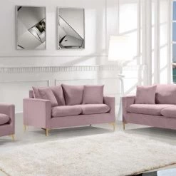 Meridian Furniture Living Room Naomi Velvet Sofa