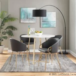 Lumisource Claire Chair Gold Pu Dining Room