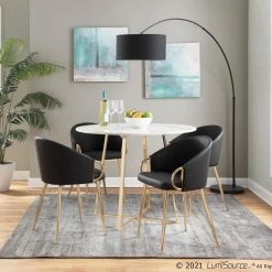 Lumisource Claire Chair Gold Pu Dining Room