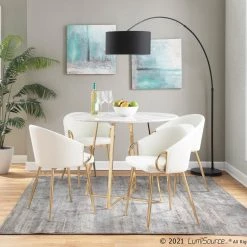 Lumisource Claire Chair Gold Pu Dining Room
