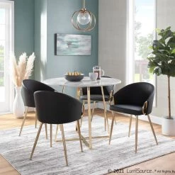 Lumisource Claire Chair Gold Pu Dining Room