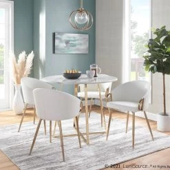 Lumisource Claire Chair Gold Pu Dining Room