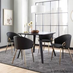 Lumisource Claire Chair Gold Pu Dining Room