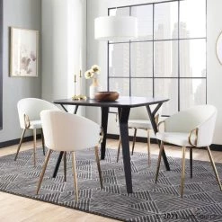 Lumisource Claire Chair Gold Pu Dining Room