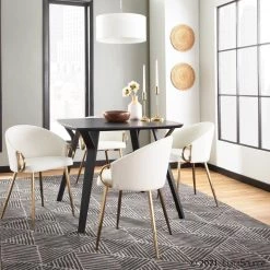 Lumisource Claire Chair Gold Pu Dining Room