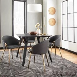 Lumisource Claire Chair Gold Pu Dining Room