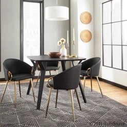 Lumisource Claire Chair Gold Pu Dining Room