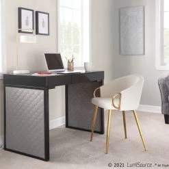 Lumisource Dining Room Claire Chair Steel Gold