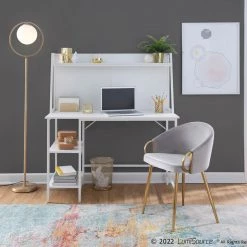 Lumisource Dining Room Claire Chair Steel Gold