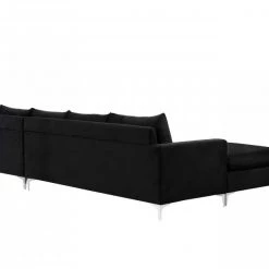 Meridian Furniture Naomi Velvet Reversible Sectional Living Room