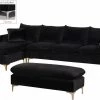 Meridian Furniture Naomi Velvet Reversible Sectional Living Room