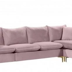 Meridian Furniture Naomi Velvet Reversible Sectional Living Room