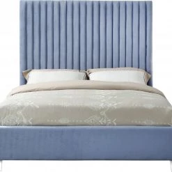 Meridian Furniture Candace Velvet Bed Bedroom